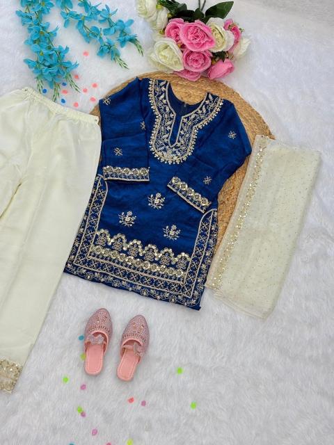 Trending Beautiful Embroidery RRK  005 FENDI SILK Wholesale children wear in India